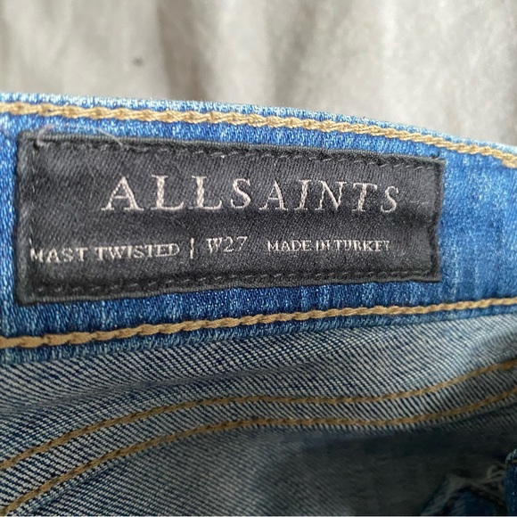 All Saints Twisted Mast Cropped Jeans Size 27 - Picture 3 of 6